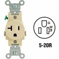 Leviton 20A Ivory Commercial Grade 5-20R Shallow Single Outlet S11-5801-KIS